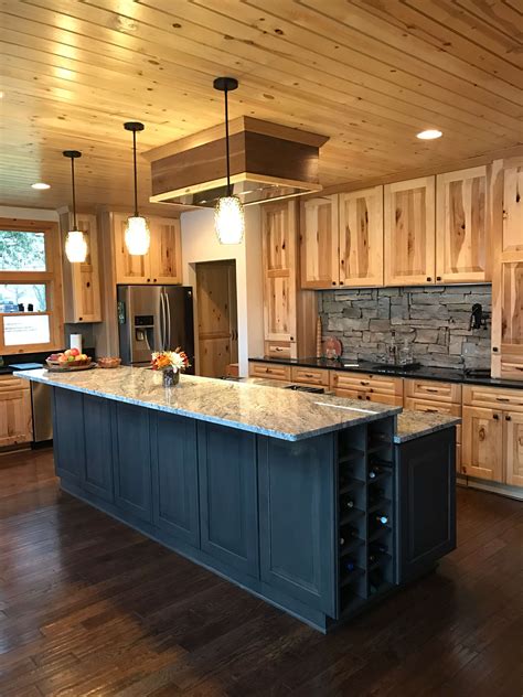 hickory cabinets with dark floors